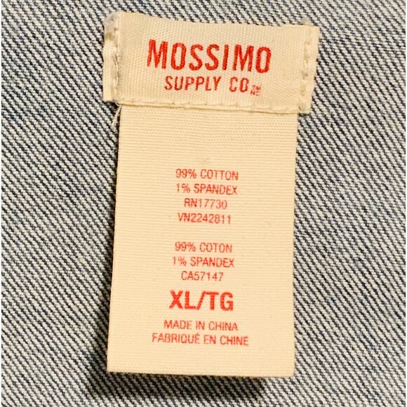 MOSSIMO Jean Jacket Cropped Sz XL Classic Boho Festival Cowgirl Western READ*** - Picture 2 of 6